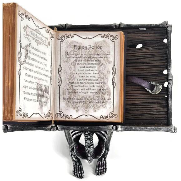 Katherine’s Collection Halloween Skeleton Spell Book Stand Gothic Home Decor - Picture 7 of 16